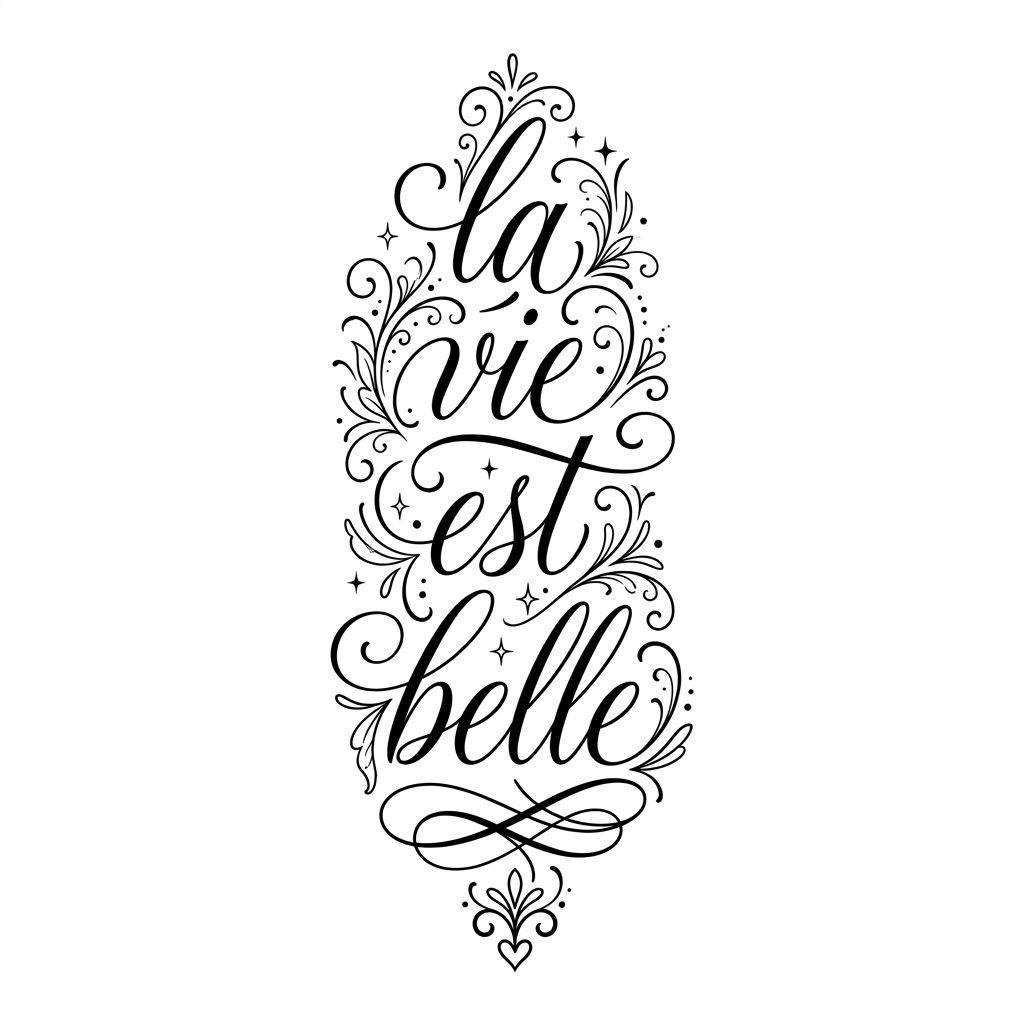 idée tatouage avant-bras lettrage manuscrit, design sur fond blanc
