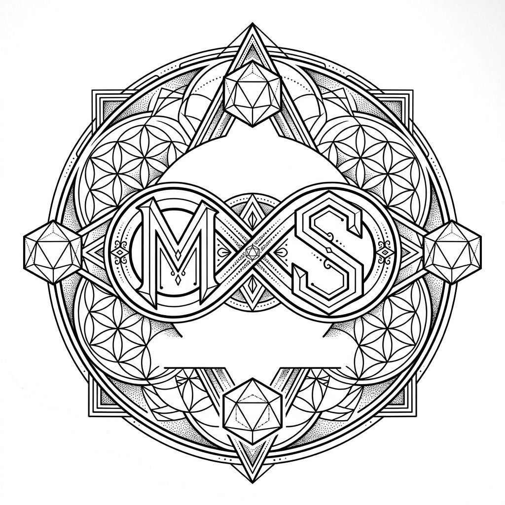 idée tatouage mère et fils infini m et s, design sur fond blanc