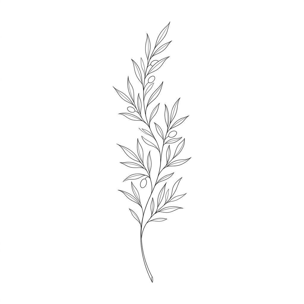 idée tatouage pied branche fine line, design sur fond blanc