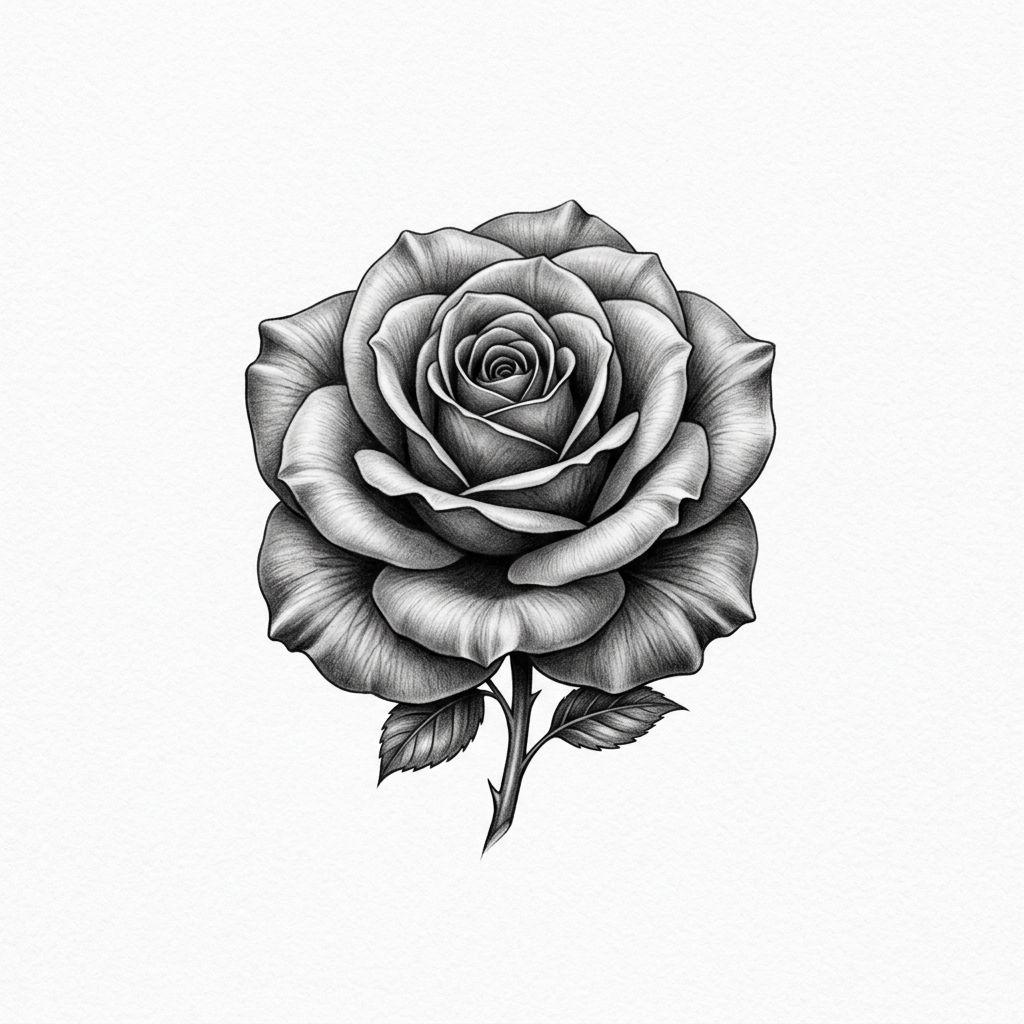 idée tatouage pied rose réaliste compacte, design sur fond blanc