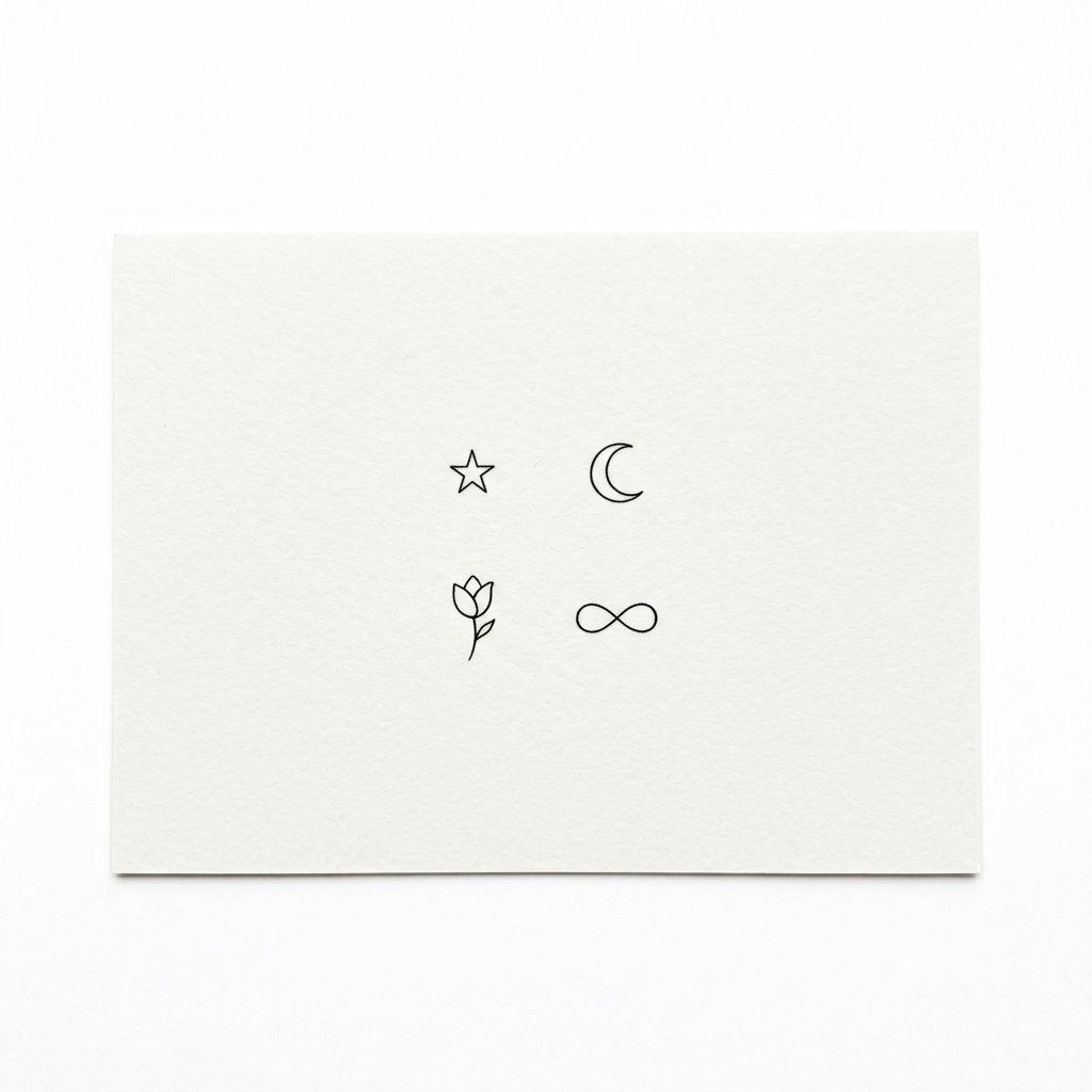 idée tatouage pied patchwork micro-symboles, design sur fond blanc