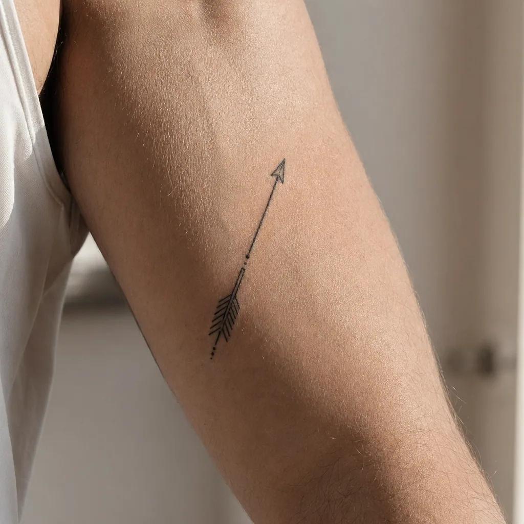 Tatouage généré par IA photographié sur le bras d'un homme, rendu réaliste sur peau