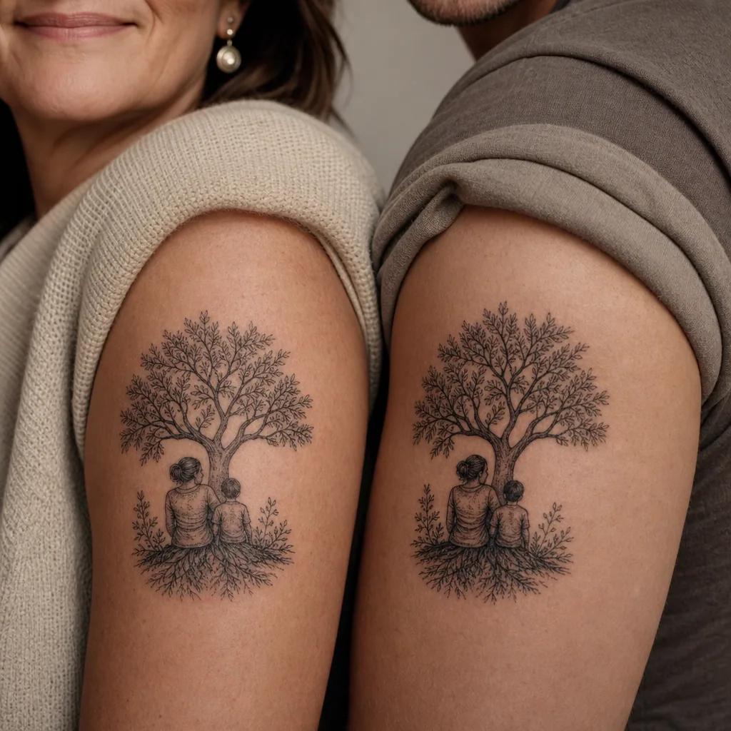 idée tatouage mère et fils mains premium mon fils ma vie, photo réaliste sur peau