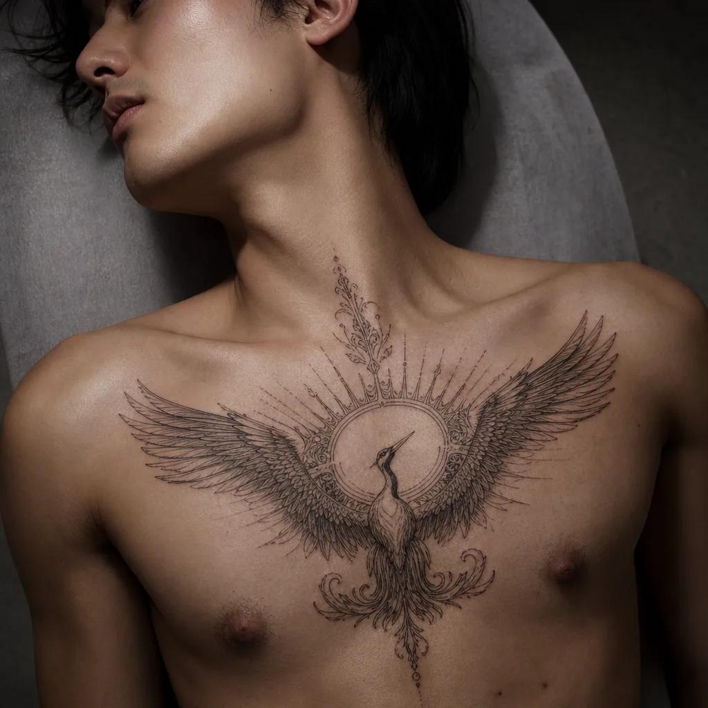 idée tatouage soleil crane solaire ornemental, photo réaliste sur peau