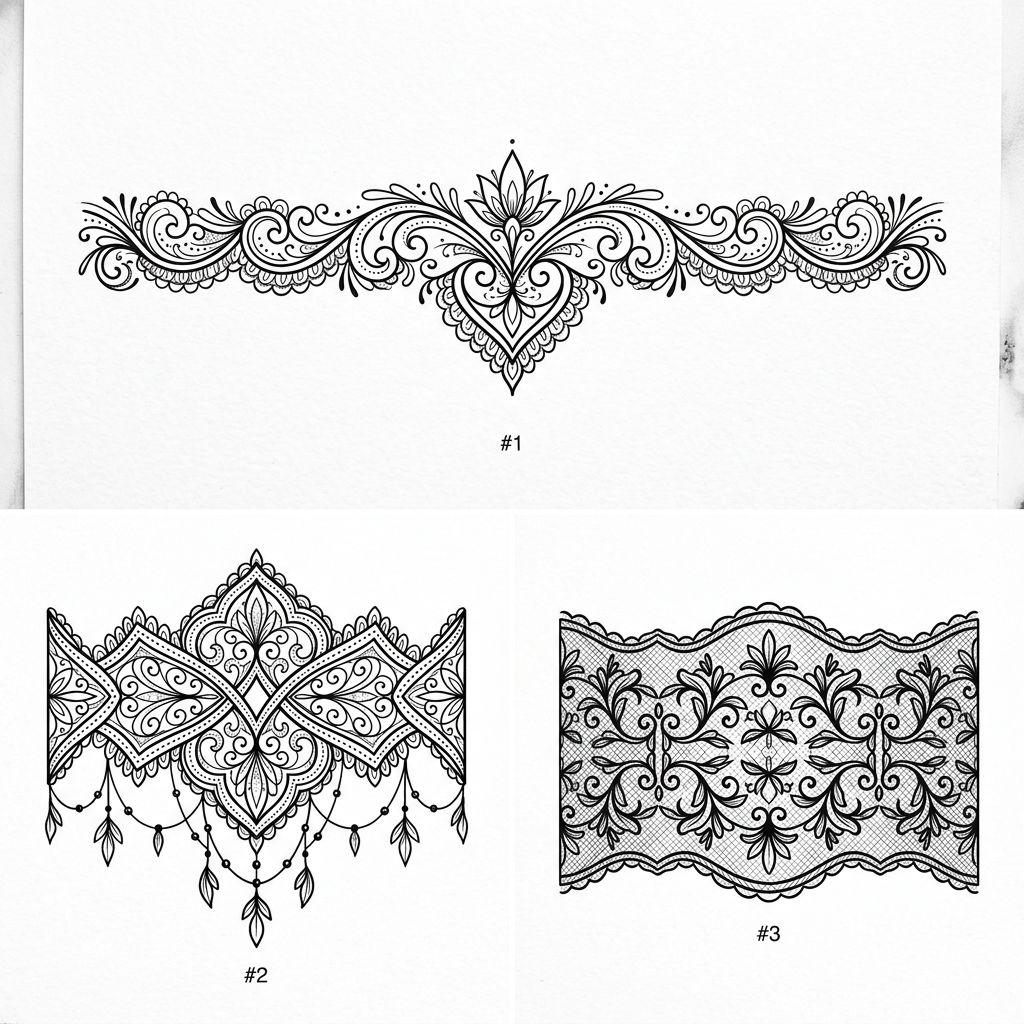 idée tatouage avant-bras femme ornemental bracelet, design sur fond blanc