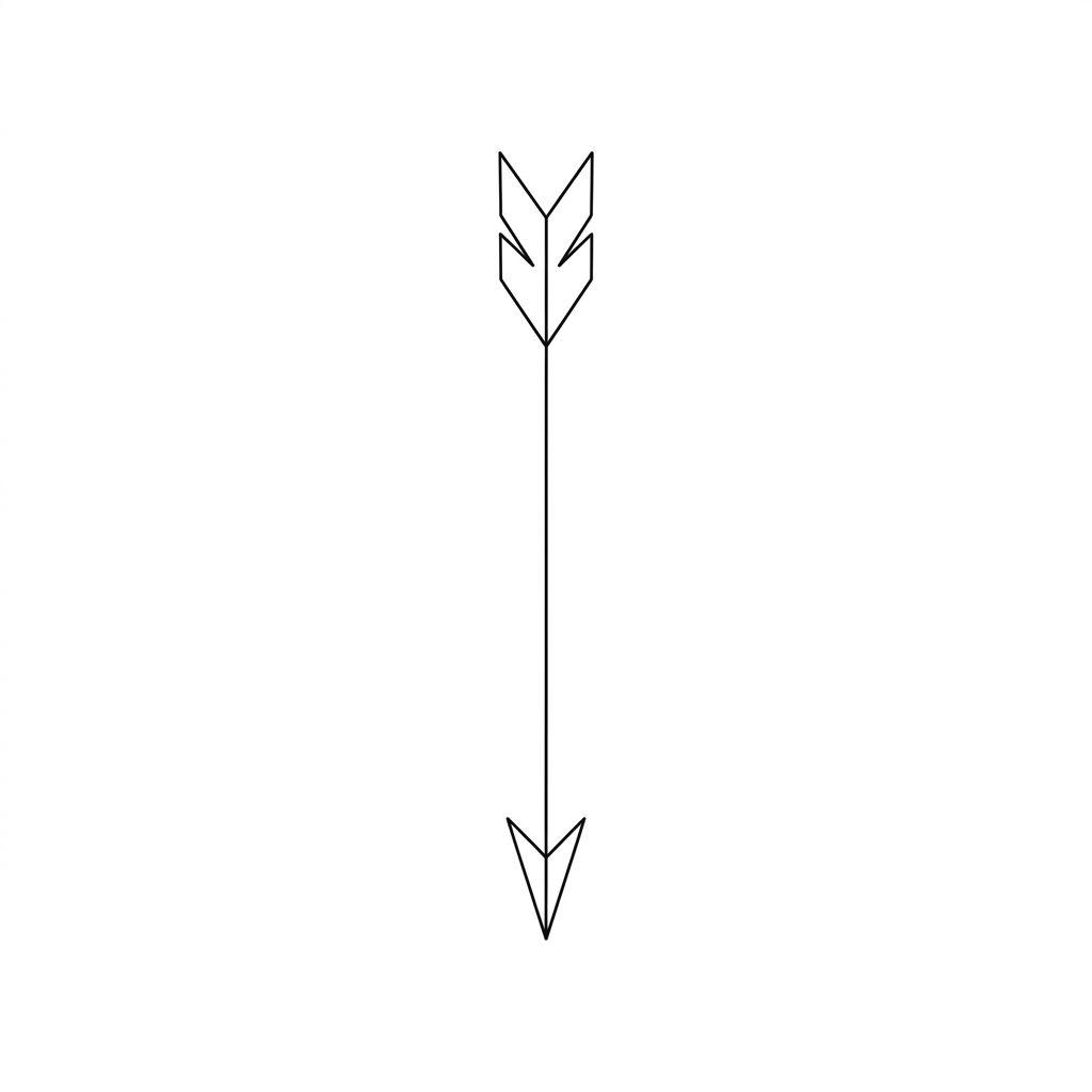 idée tatouage avant-bras homme flèche minimaliste, design sur fond blanc