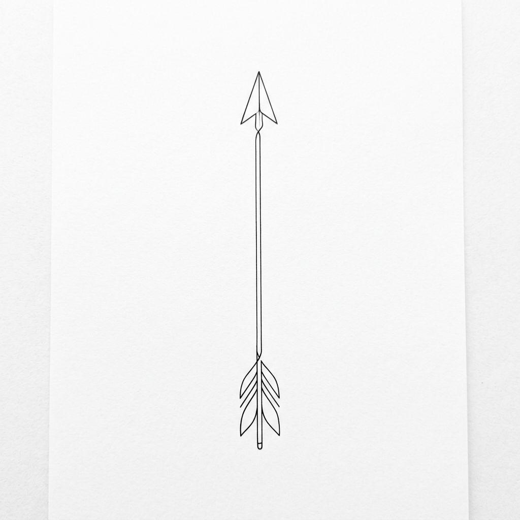 idée tatouage bras homme flèche minimaliste, design sur fond blanc