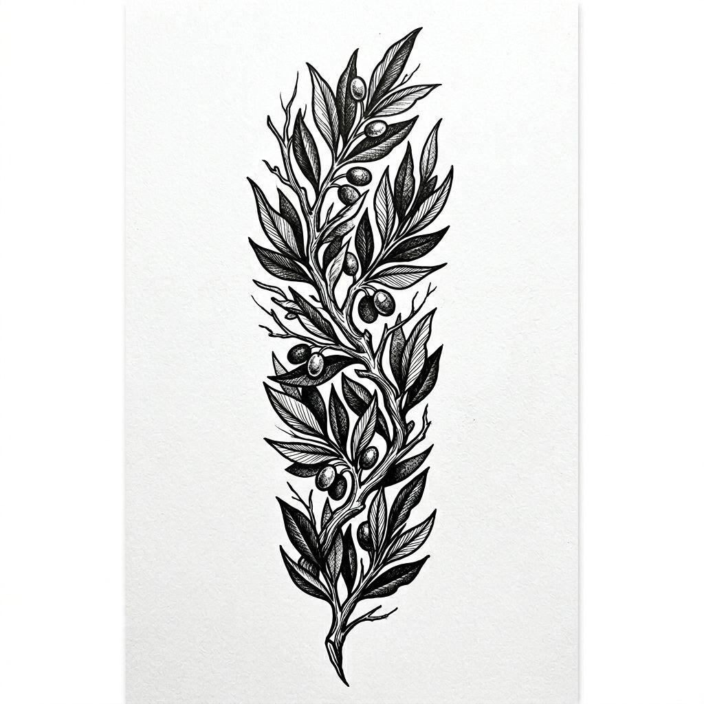 idée tatouage bras homme branche masculine, design sur fond blanc