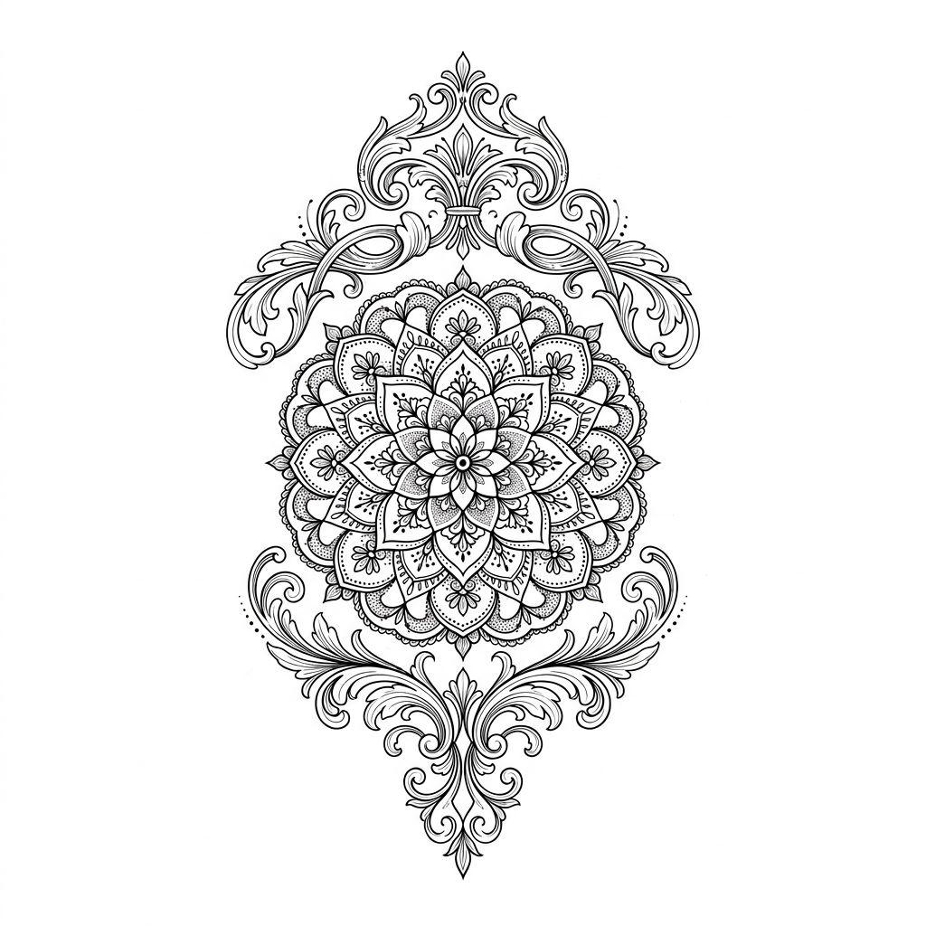 idée tatouage cheville mini mandala, design sur fond blanc