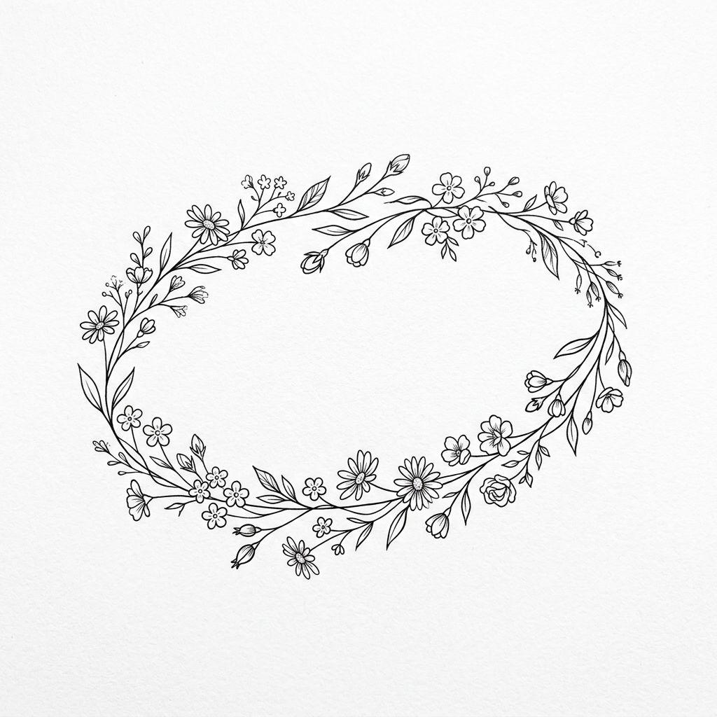 idée tatouage cheville femme bracelet de cheville floral, design sur fond blanc