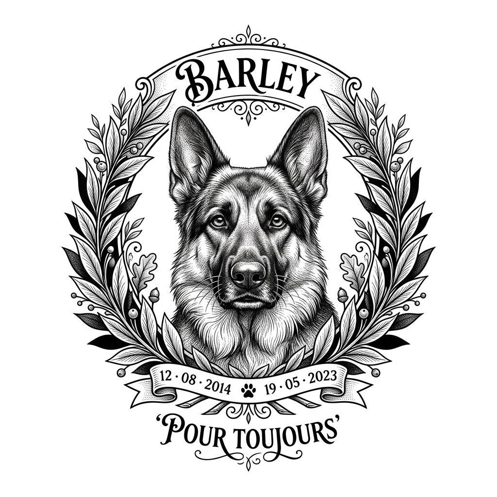 idée tatouage chien chien premium illustratif, design sur fond blanc