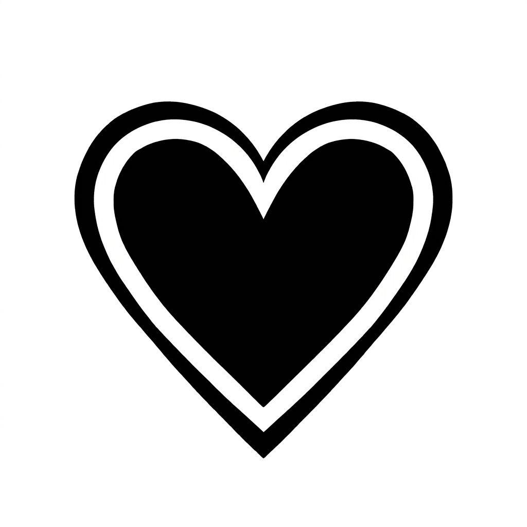 idée tatouage coeur coeur plein blackwork, design sur fond blanc