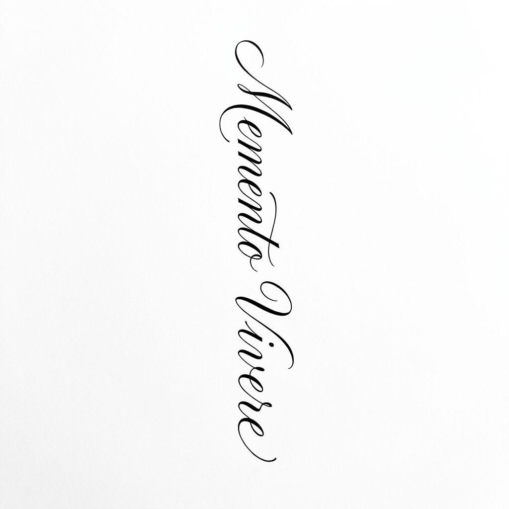 idée tatouage colonne vertébrale phrase verticale minimaliste, design sur fond blanc