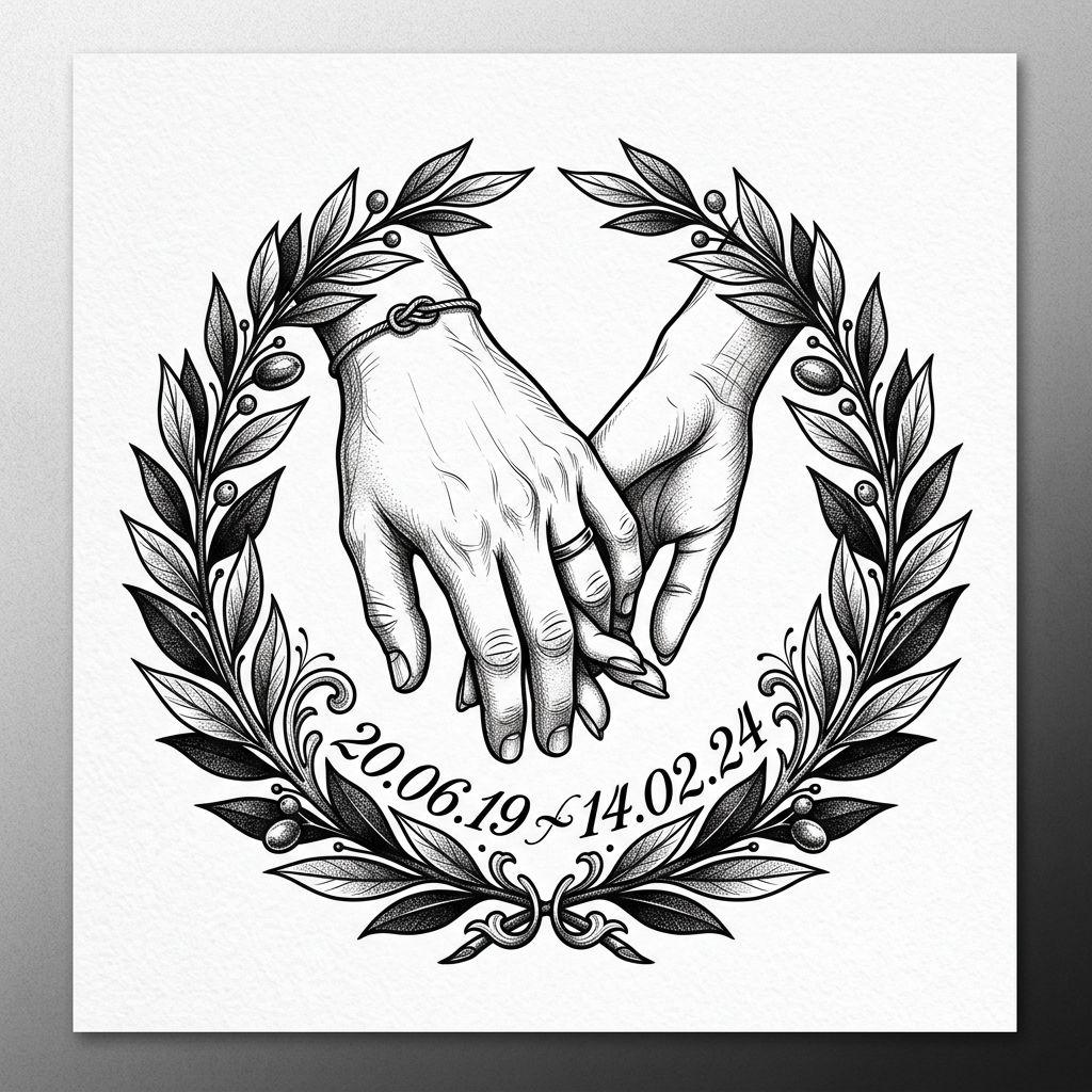 idée tatouage commun mains illustratives premium, design sur fond blanc