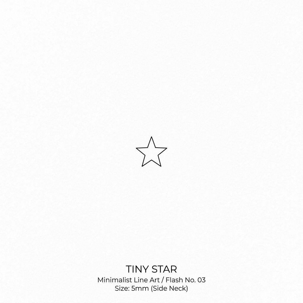 idée tatouage cou cou minimaliste étoile, design sur fond blanc