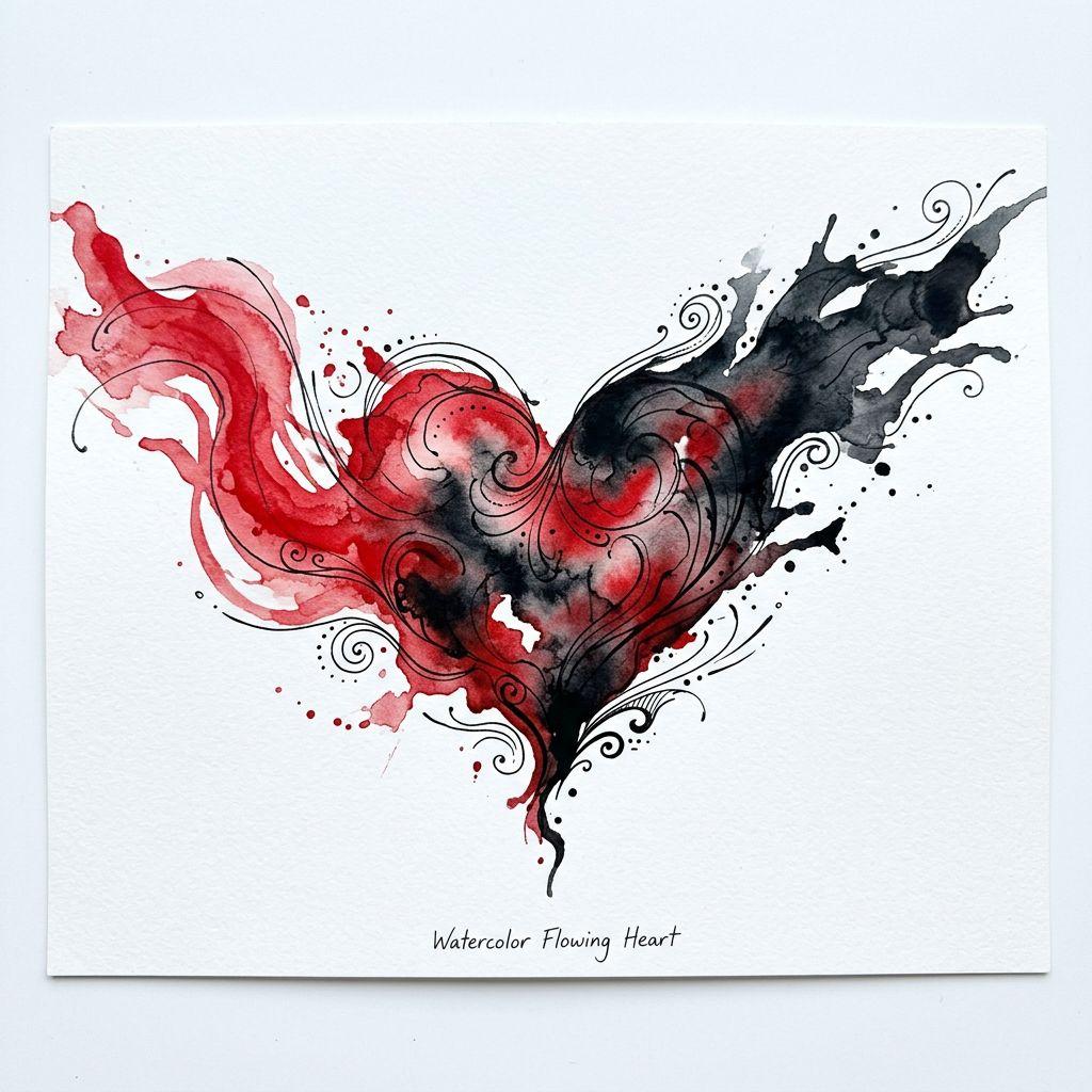idée tatouage couple aquarelle couple abstraite, design sur fond blanc