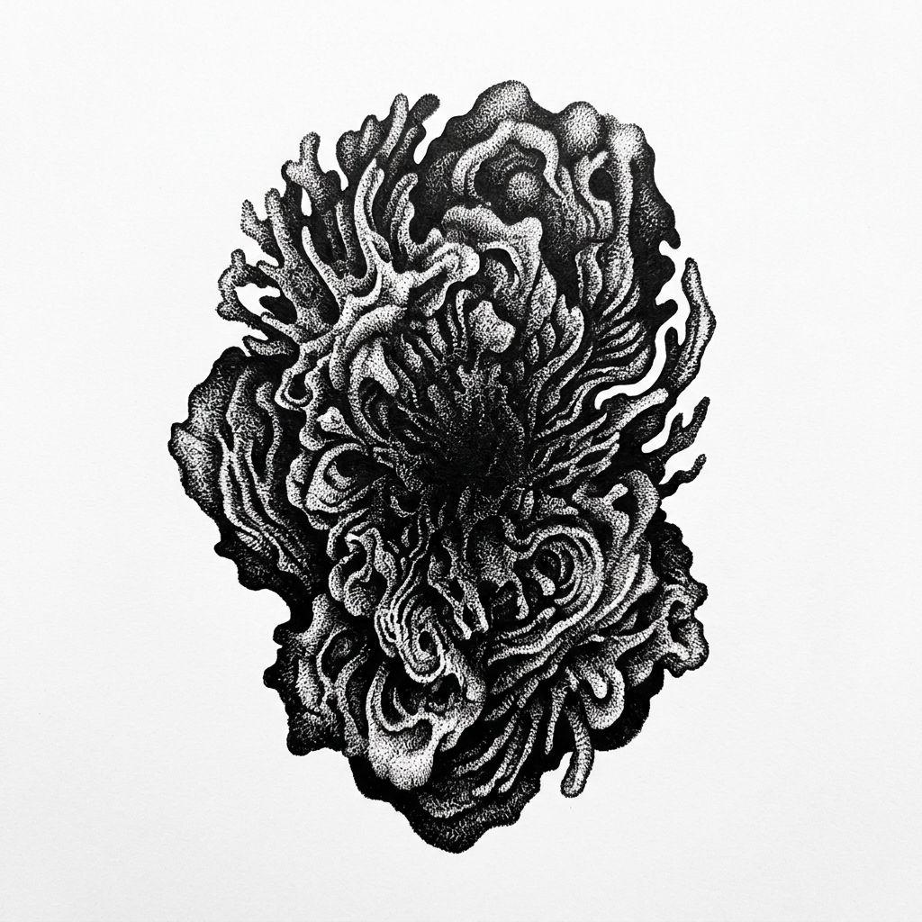 idée tatouage cover cover dotwork ombré, design sur fond blanc