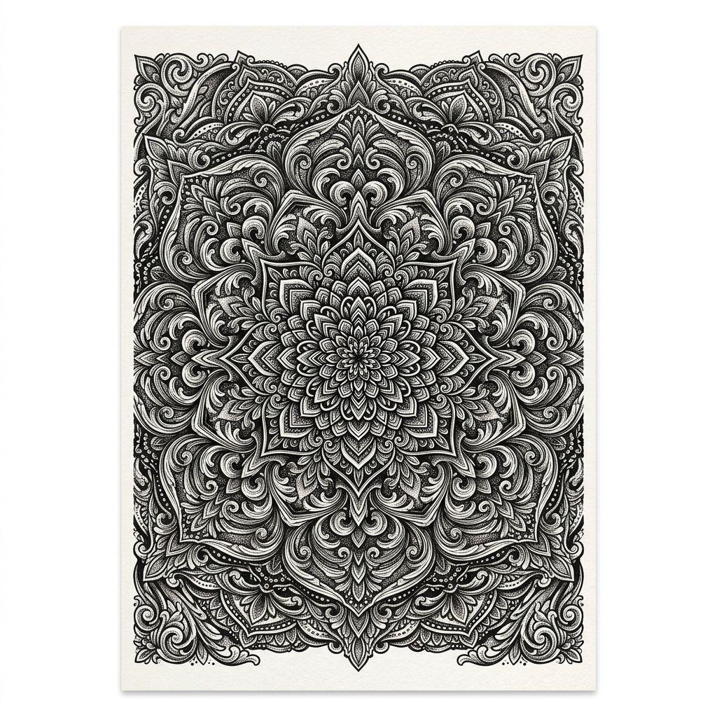 idée tatouage cover mandala ornemental couvrant, design sur fond blanc