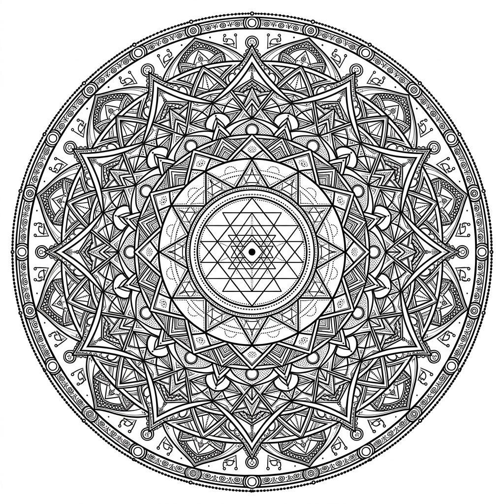 idée tatouage cuisse mandala géométrique, design sur fond blanc