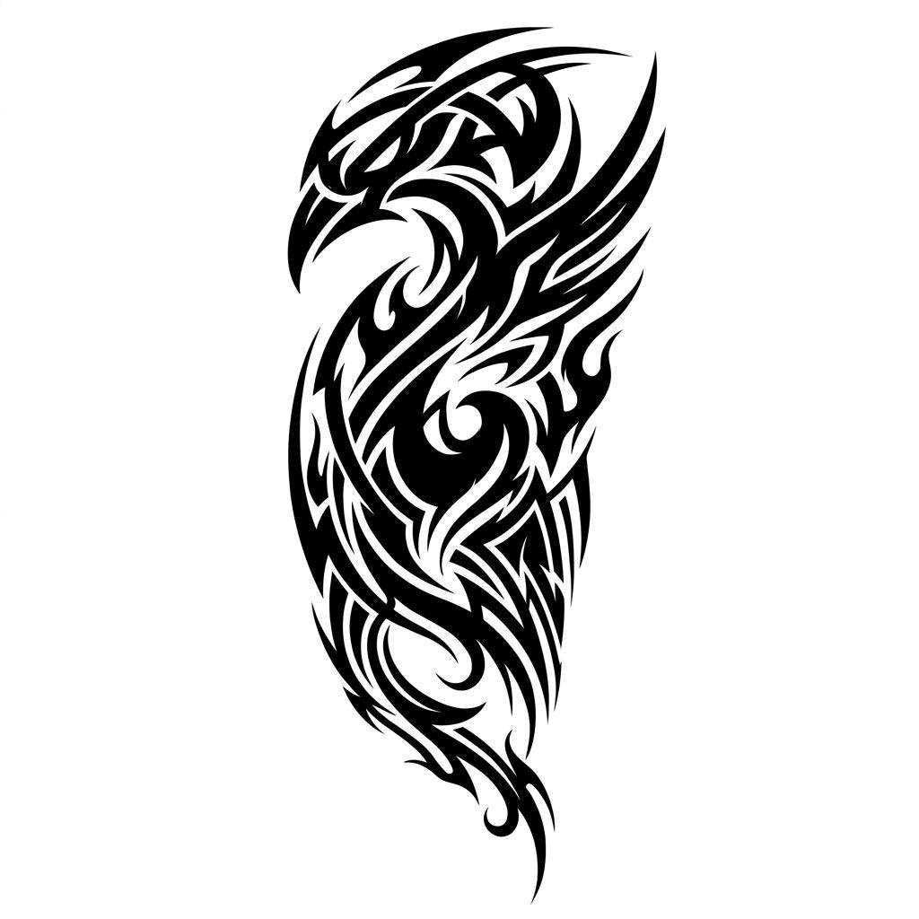 idée tatouage cuisse motif tribal moderne, design sur fond blanc