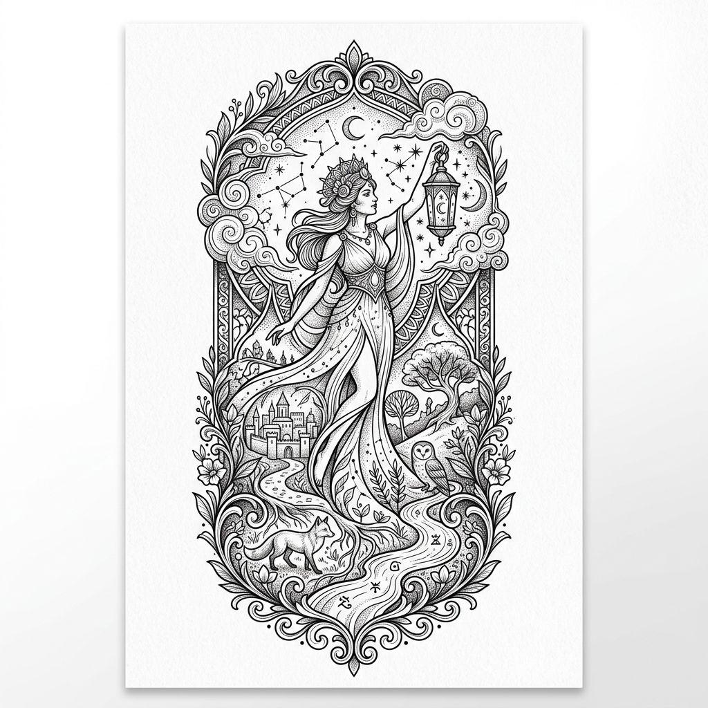 idée tatouage cuisse pièce illustrative premium, design sur fond blanc
