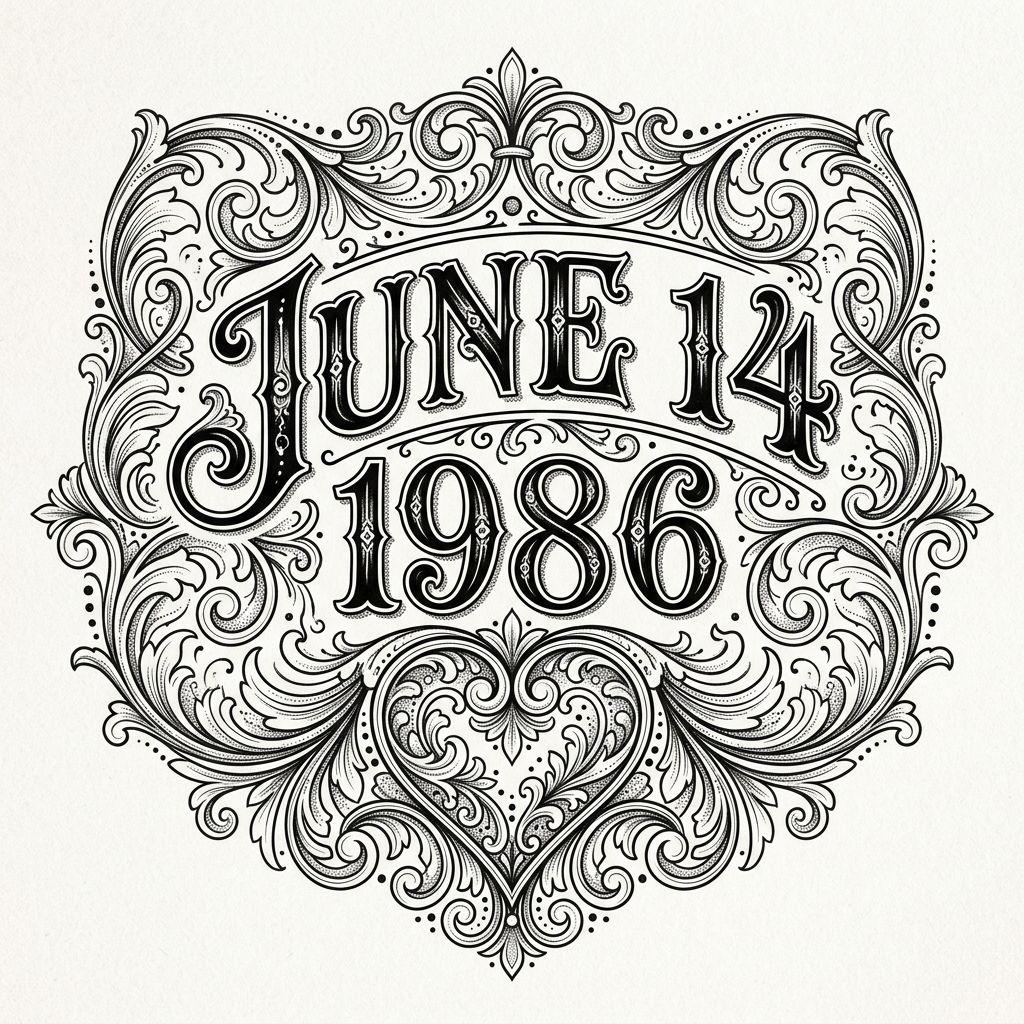 idée tatouage date de naissance date ornementale, design sur fond blanc