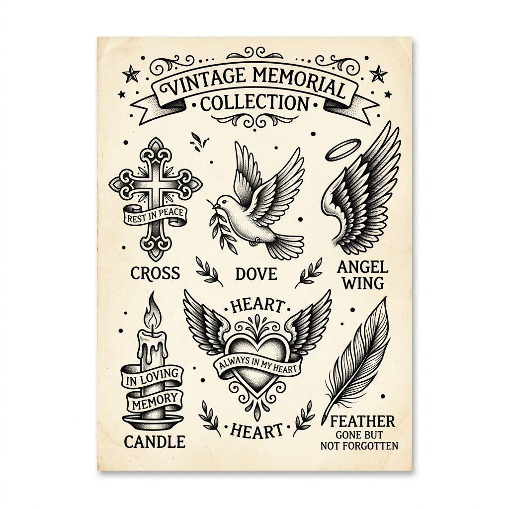 idée tatouage deuil patchwork hommage, design sur fond blanc