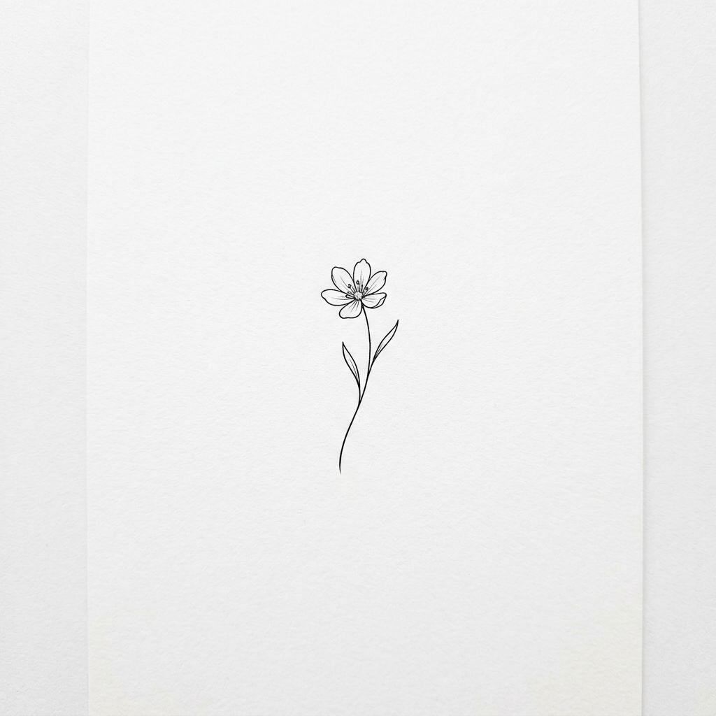 idée tatouage discret femme petite fleur poignet intérieur, design sur fond blanc