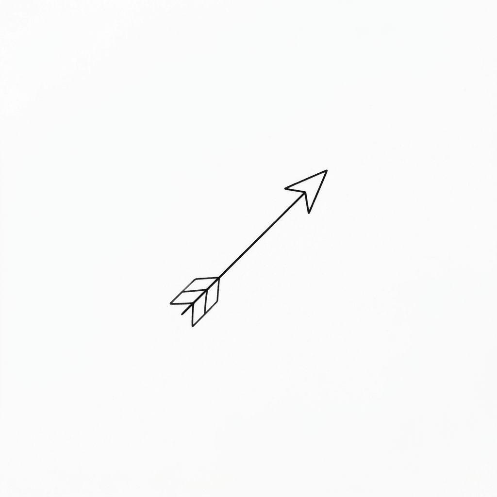 idée tatouage discret homme petite flèche minimaliste, design sur fond blanc