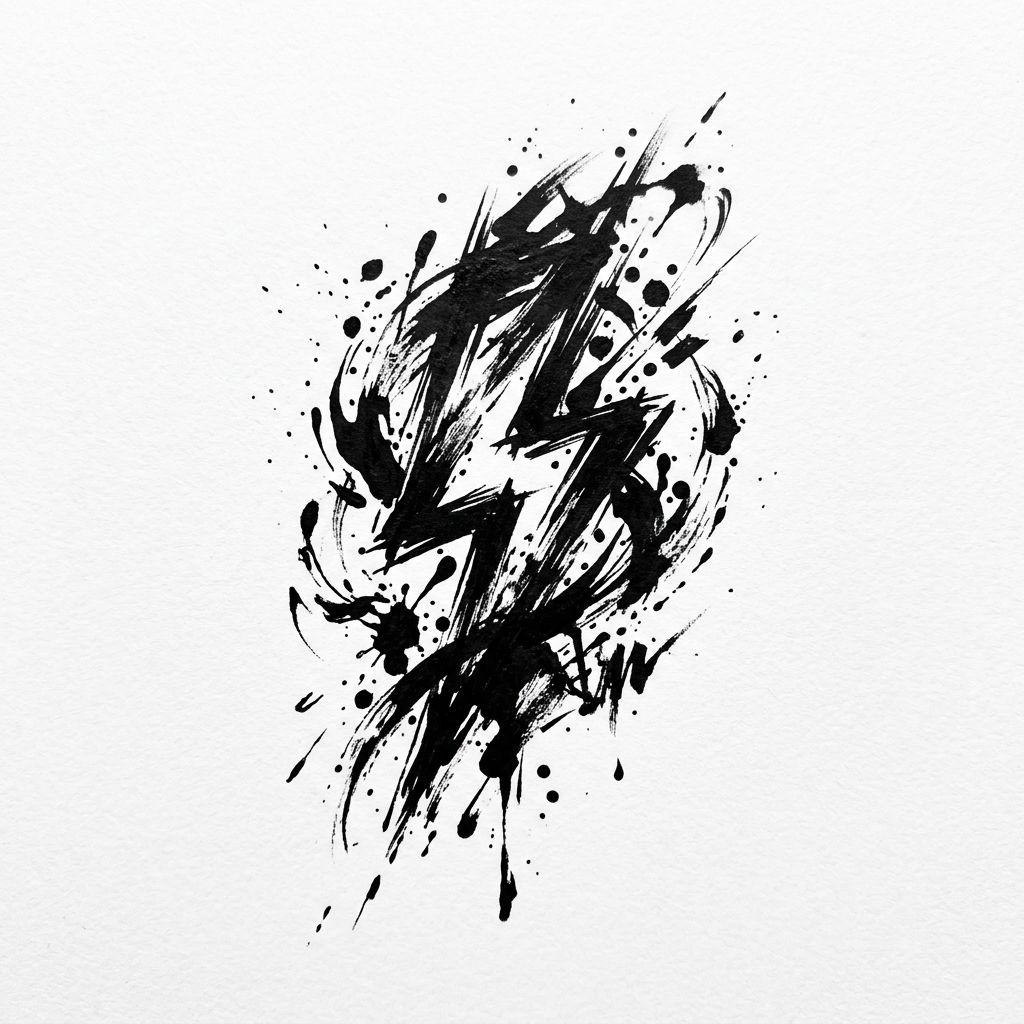 idée tatouage discret homme petit éclair abstrait, design sur fond blanc