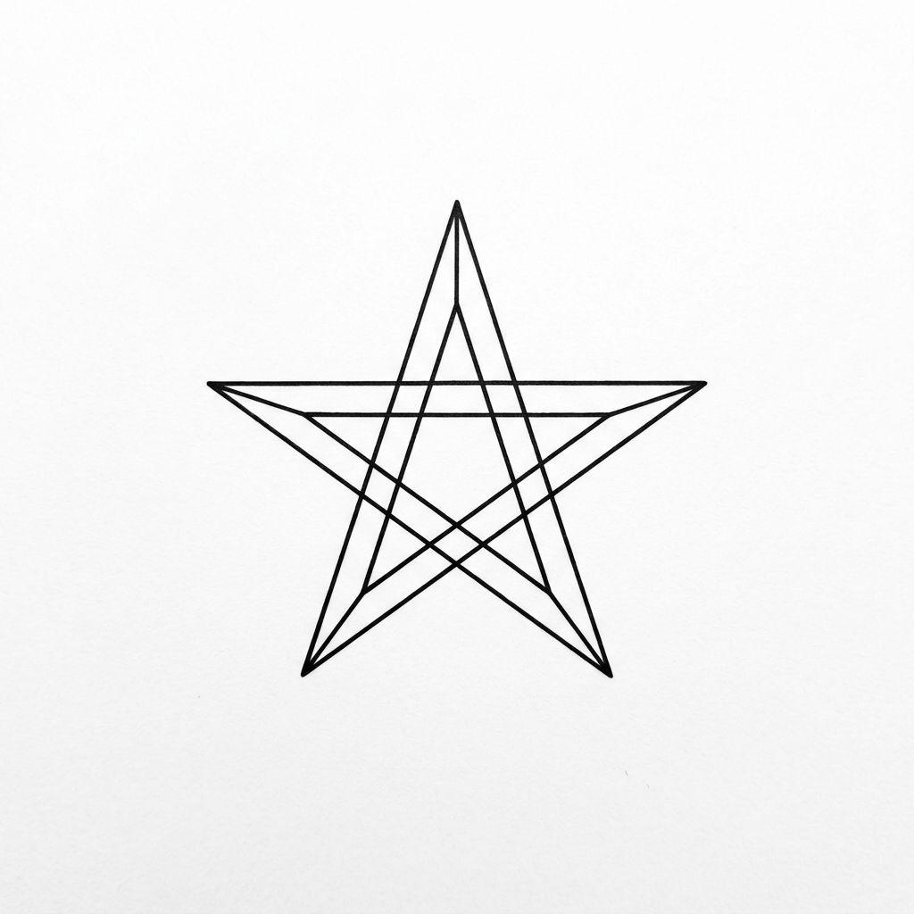 idée tatouage doigt étoile géométrique, design sur fond blanc