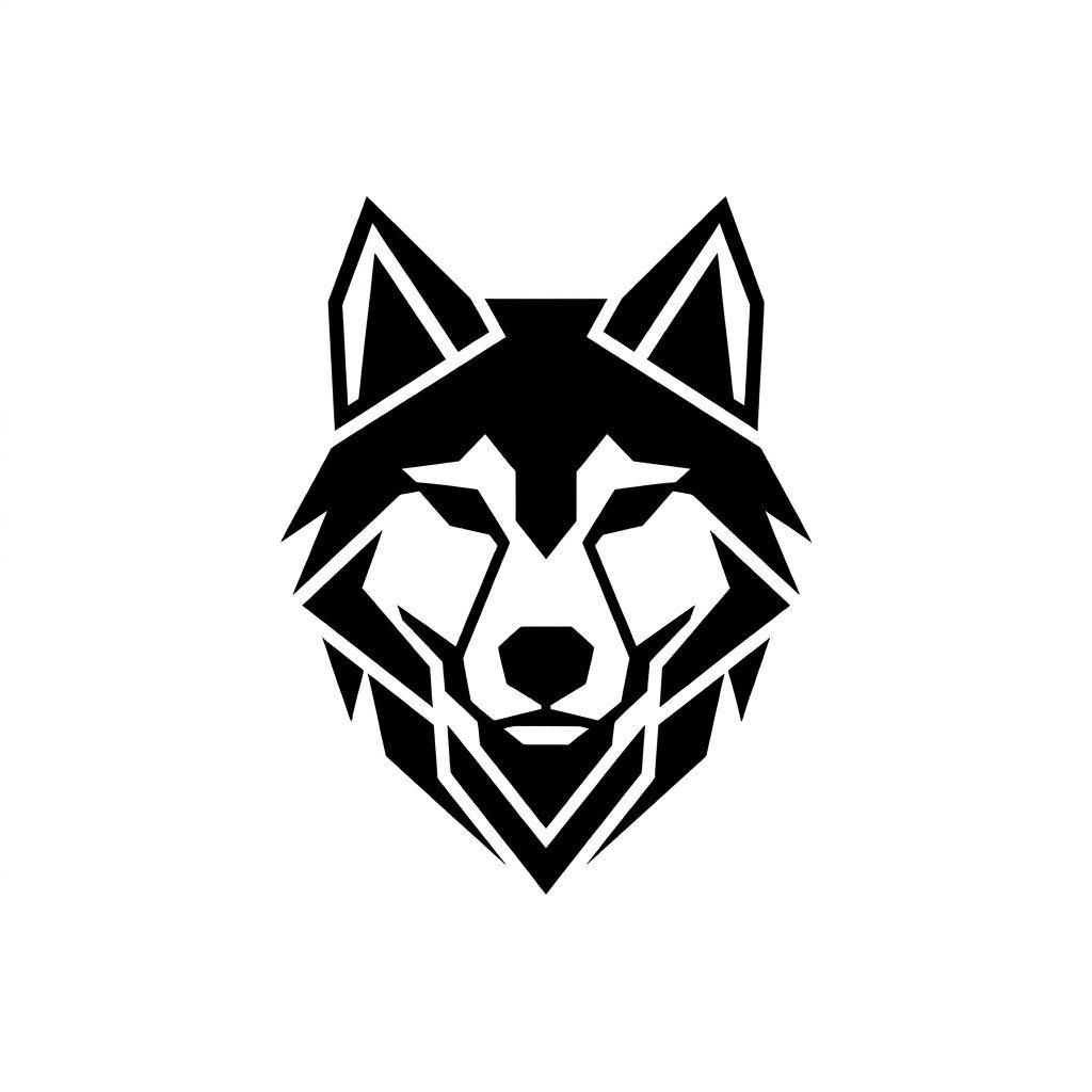 idée tatouage doigt loup géométrique, design sur fond blanc