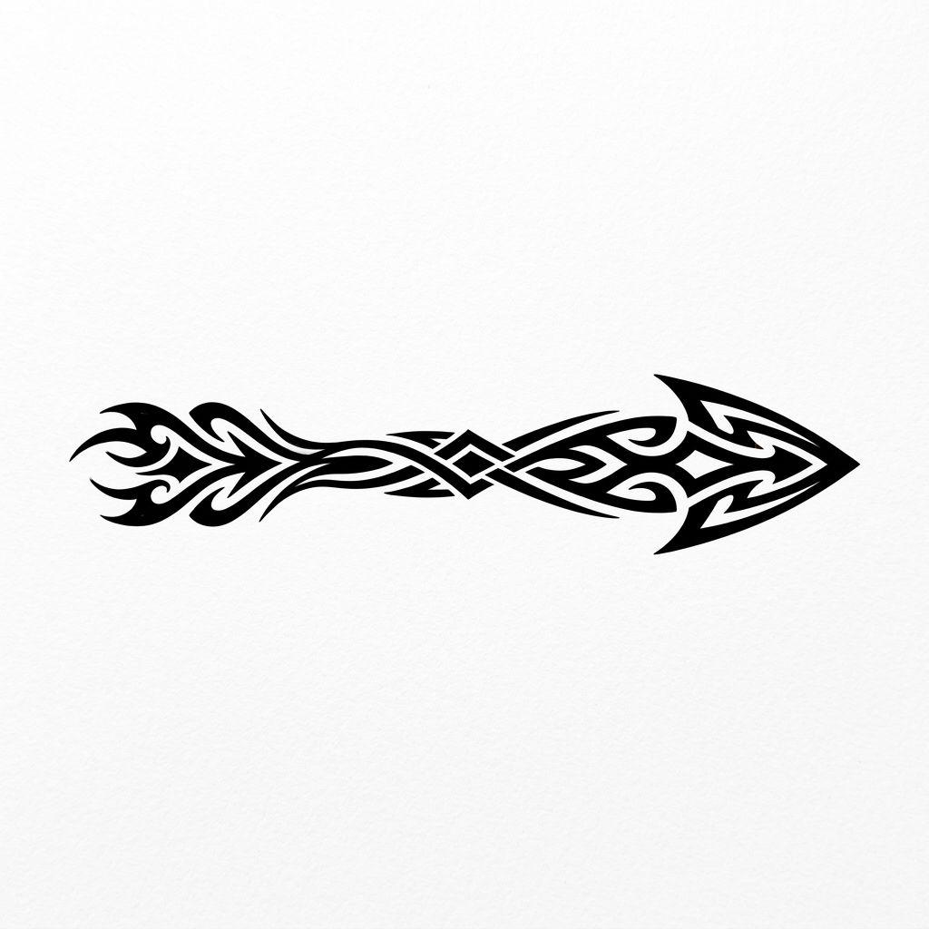 idée tatouage doigt flèche tribal, design sur fond blanc