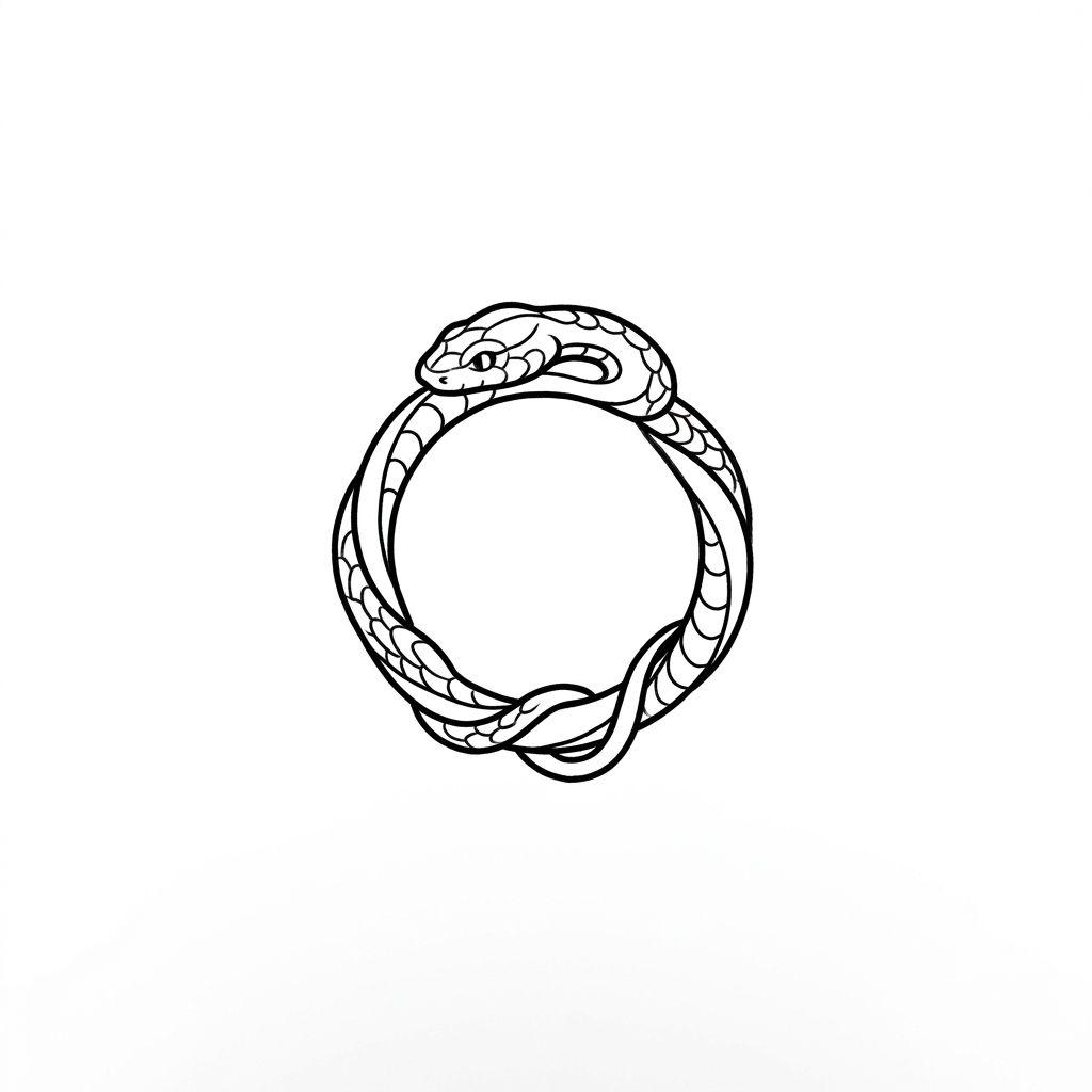 idée tatouage doigt femme serpent anneau, design sur fond blanc