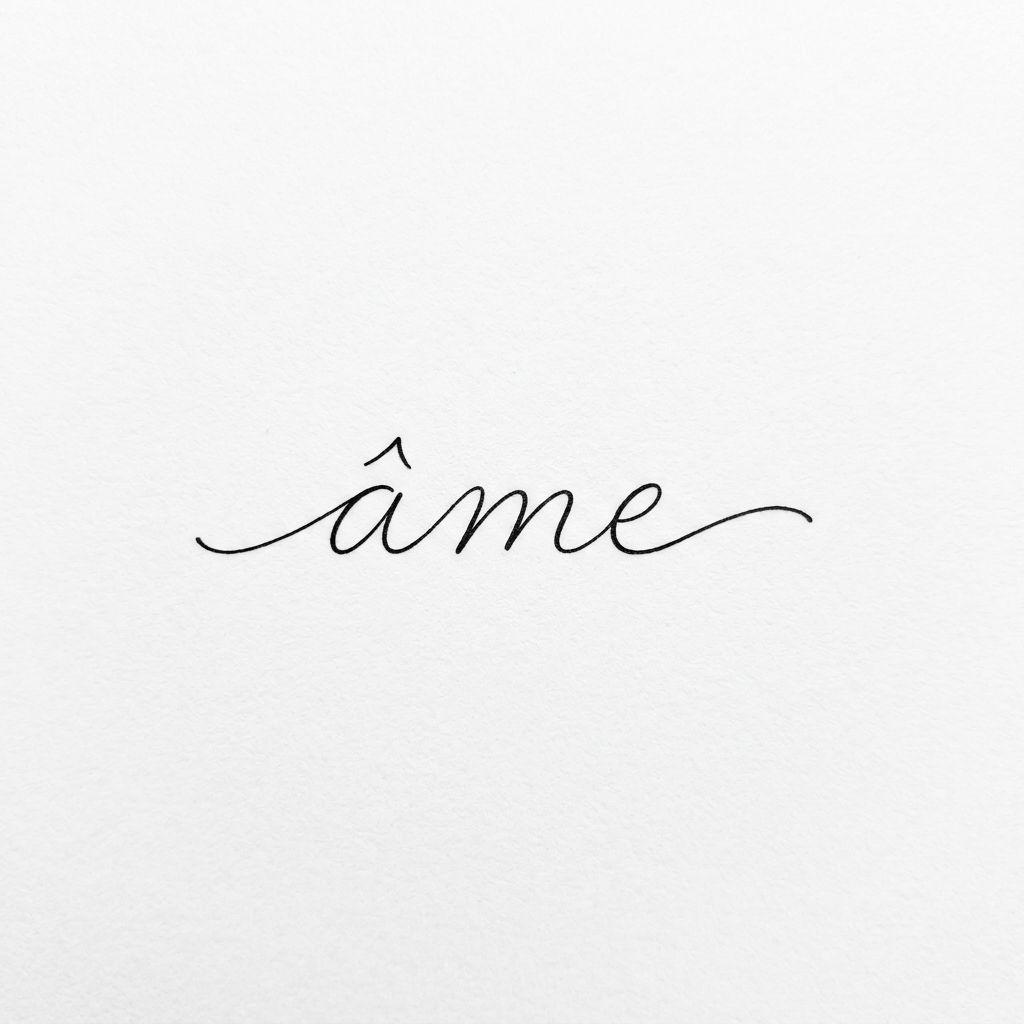 idée tatouage écriture écriture single-line minimaliste, design sur fond blanc