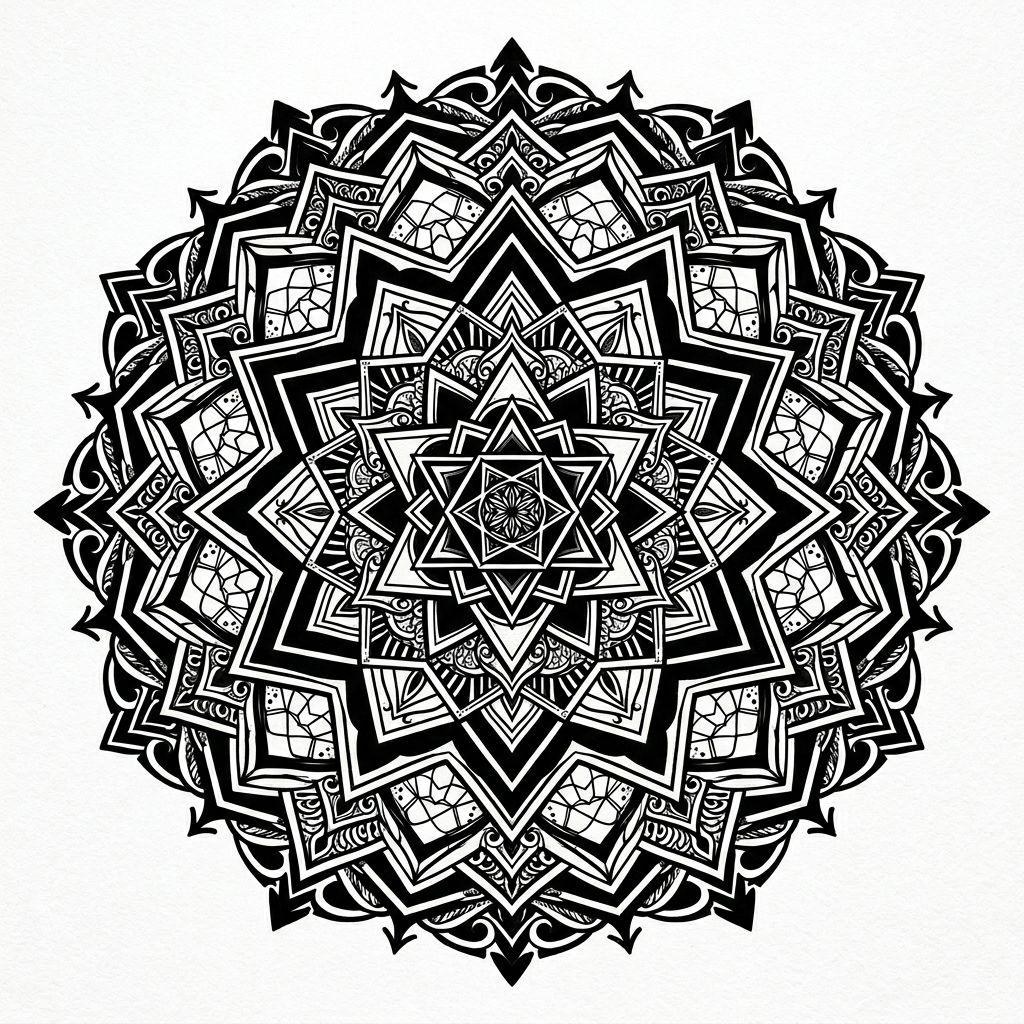 idée tatouage emplacement épaule blackwork ronde, design sur fond blanc