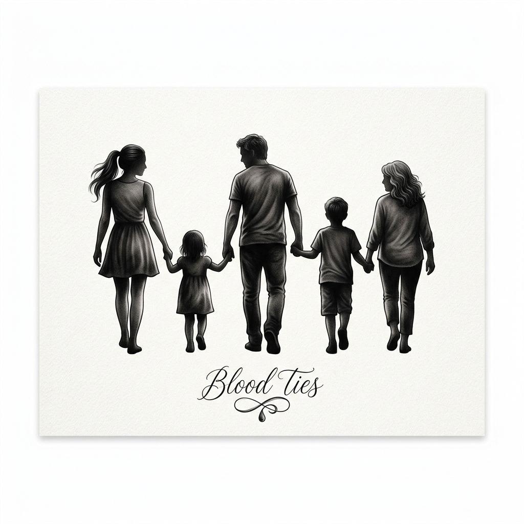 idée tatouage famille portrait de famille réaliste, design sur fond blanc