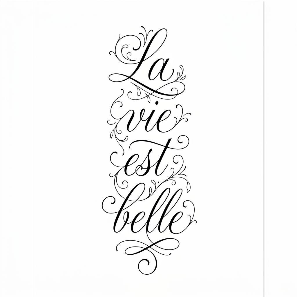 idée tatouage femme bras lettrage manuscrit vertical, design sur fond blanc