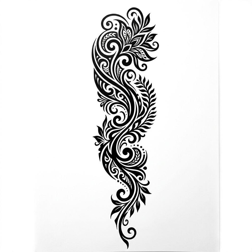 idée tatouage femme bras tribal féminin moderne, design sur fond blanc
