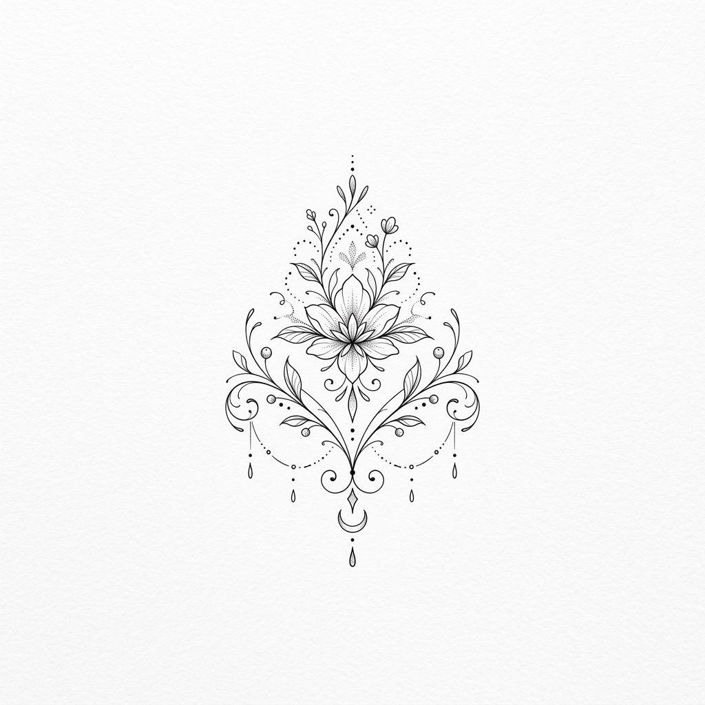 idée tatouage flash flash fine line délicat, design sur fond blanc