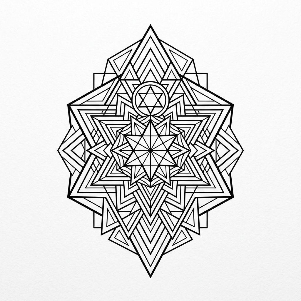 idée tatouage flash flash géométrique structuré, design sur fond blanc