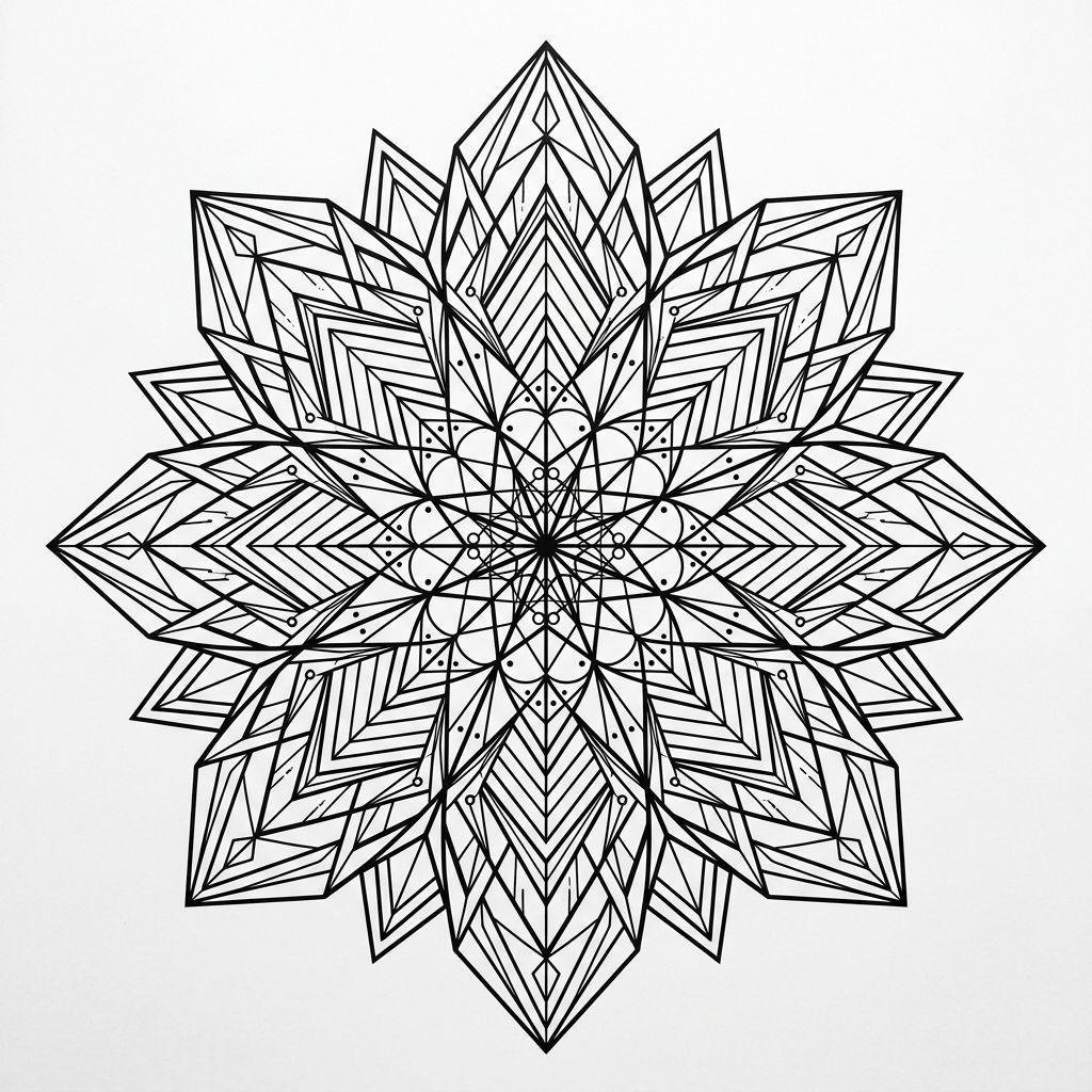 idée tatouage fleur fleur geometrique mandala, design sur fond blanc