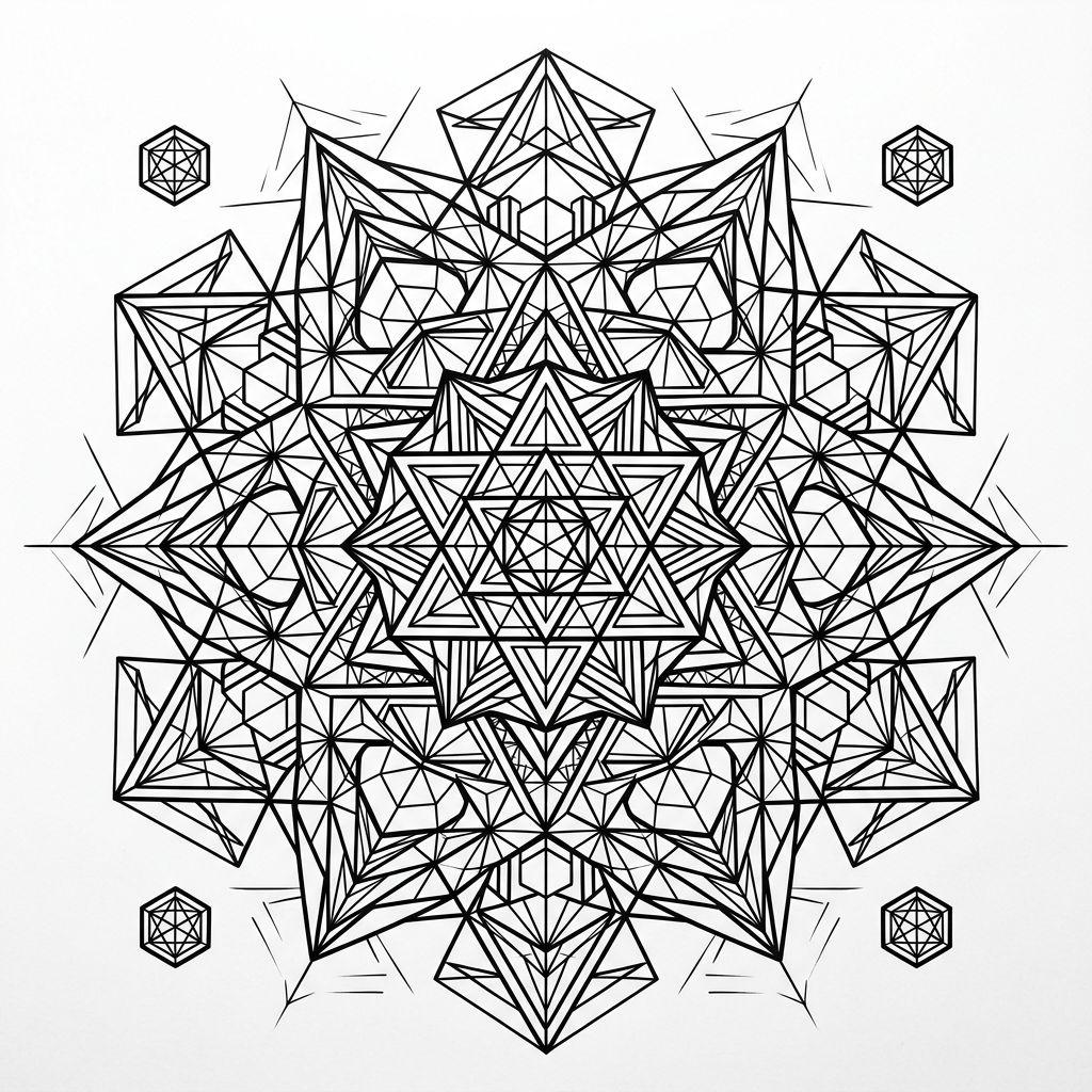 idée tatouage homme mandala géométrique, design sur fond blanc