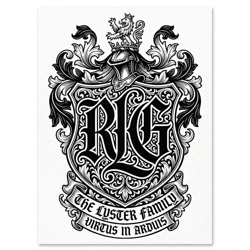 idée tatouage initiales famille initiales blackwork monogramme, design sur fond blanc