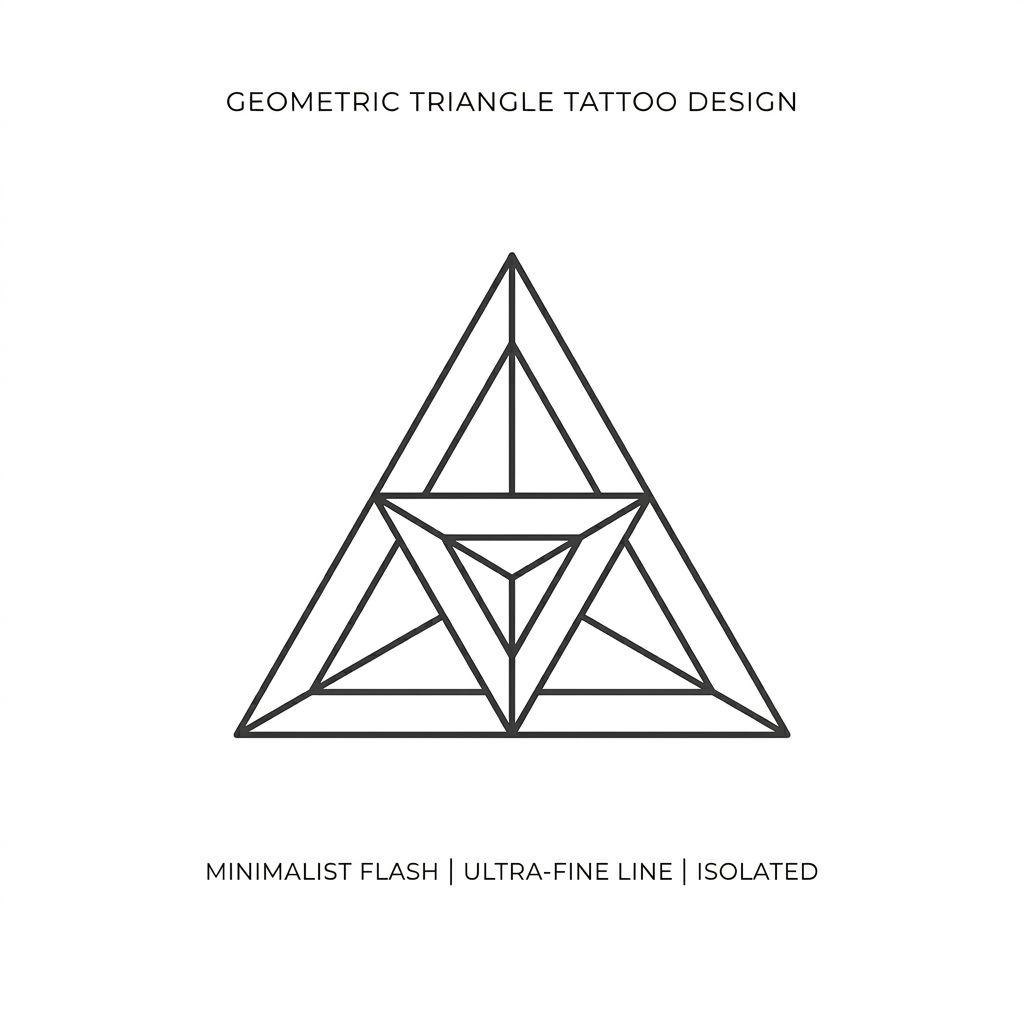 idée tatouage main homme triangle minimaliste, design sur fond blanc