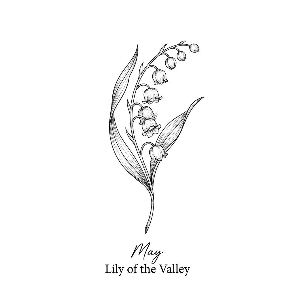 idée tatouage maman fleur de naissance, design sur fond blanc