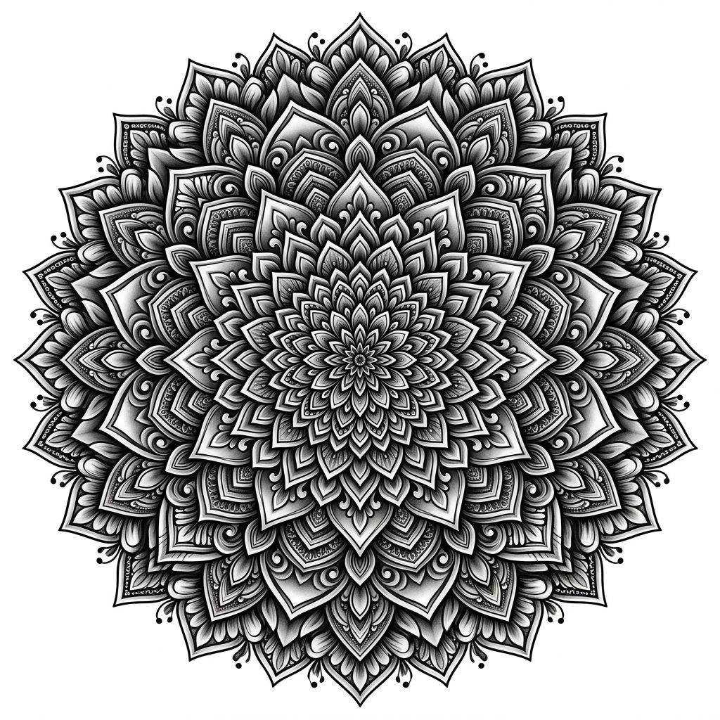 idée tatouage mandala mandala 3d illustratif premium, design sur fond blanc