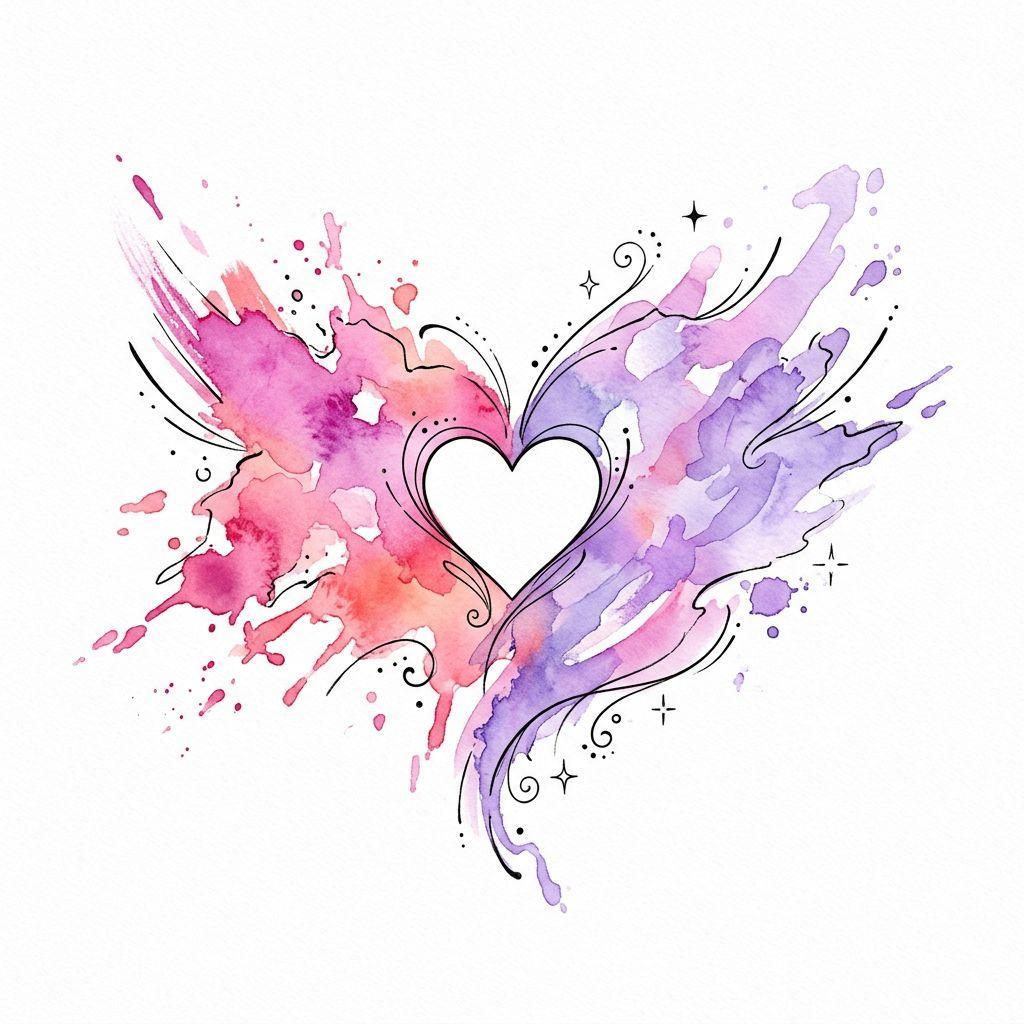 idée tatouage meilleure amie splashs aquarelle bff, design sur fond blanc