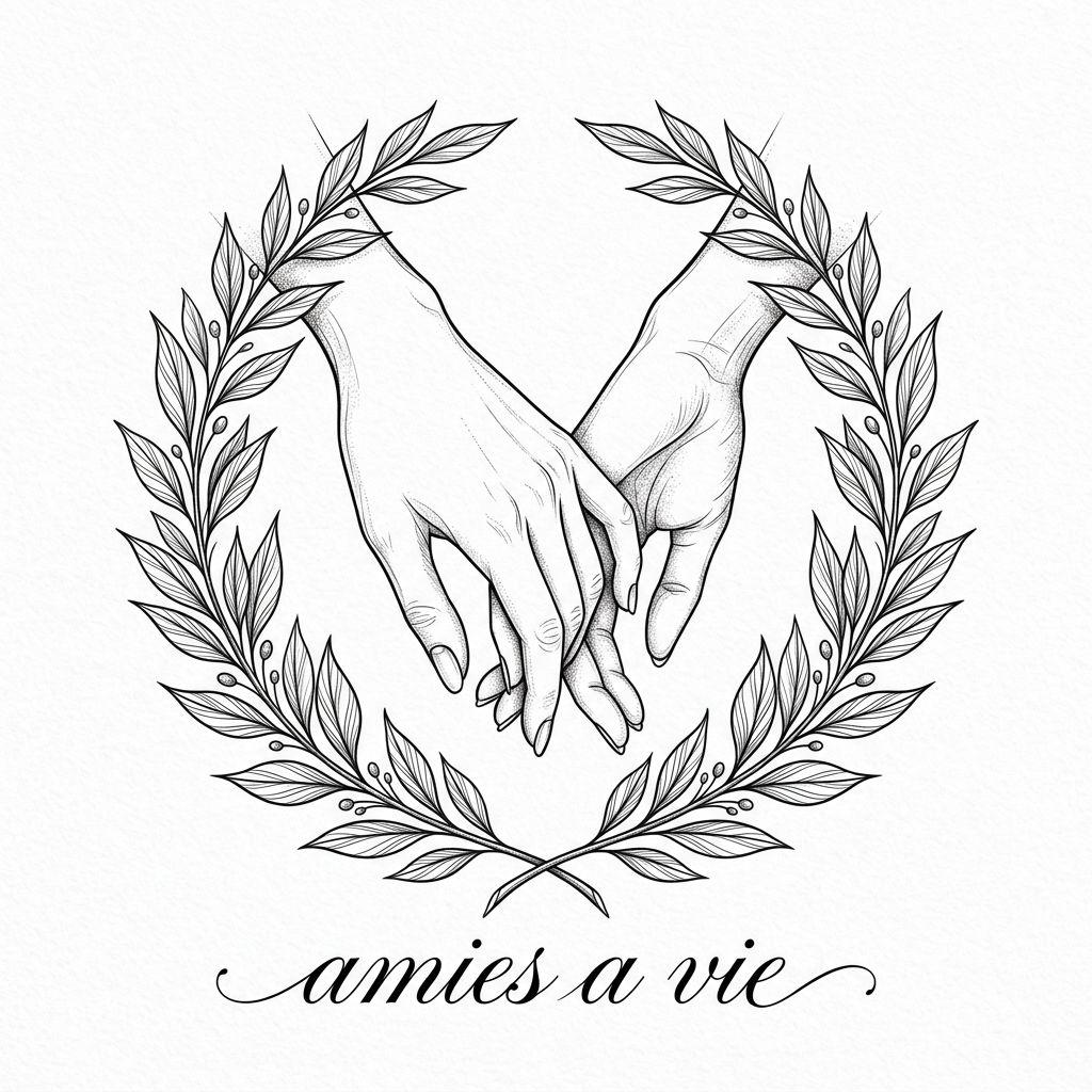 idée tatouage meilleure amie amies a vie premium, design sur fond blanc