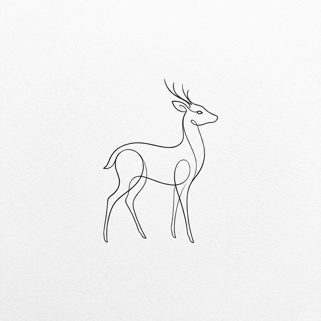 idée tatouage minimaliste minimaliste single-line animal, design sur fond blanc